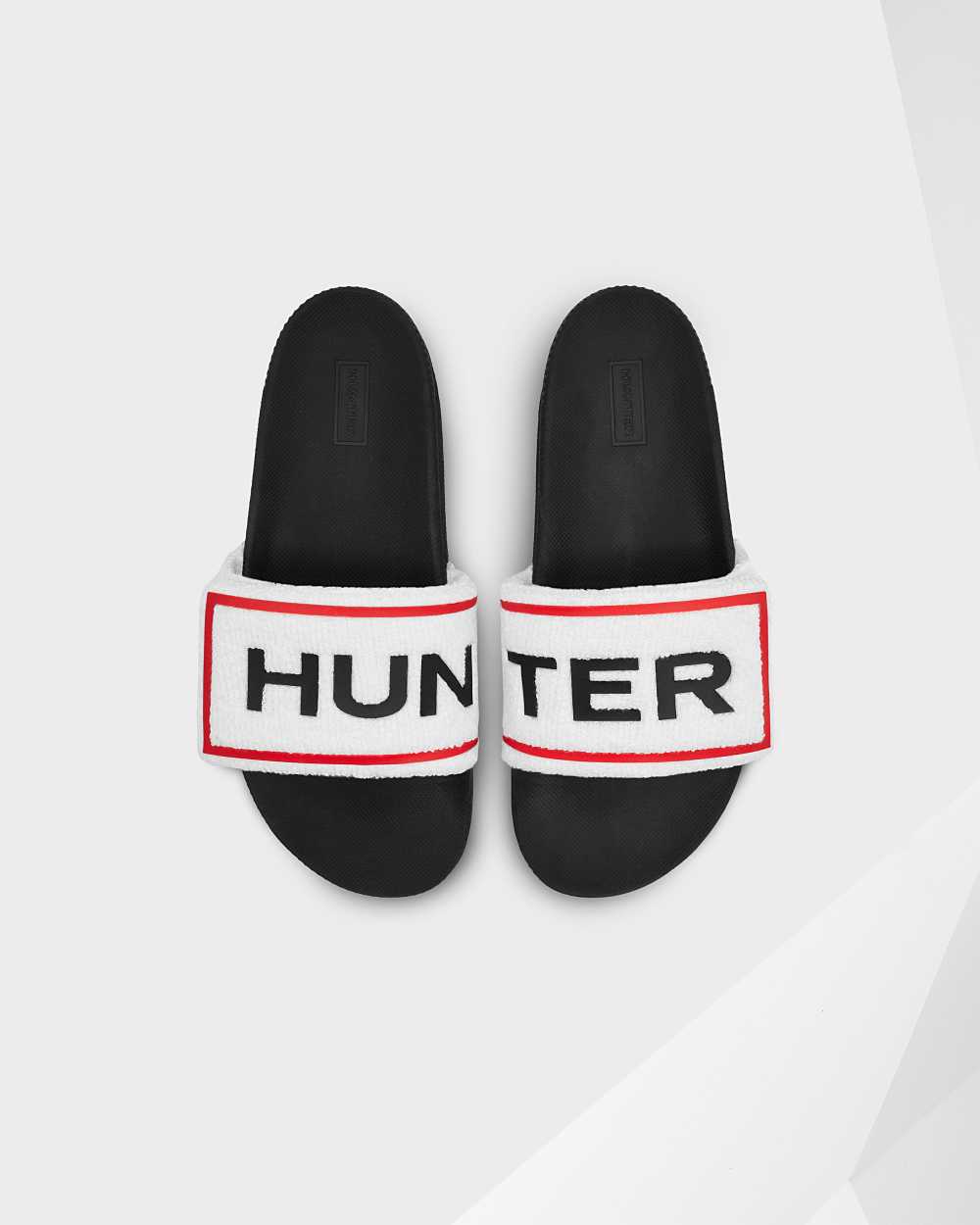 Pantuflas Mujer - Hunter Original Terry Towelling Logo Adjustable Negras - MRVOUY-384 - Negras